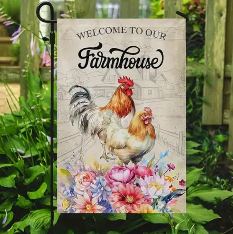 Welcome To Our Farmhouse Garden Flag