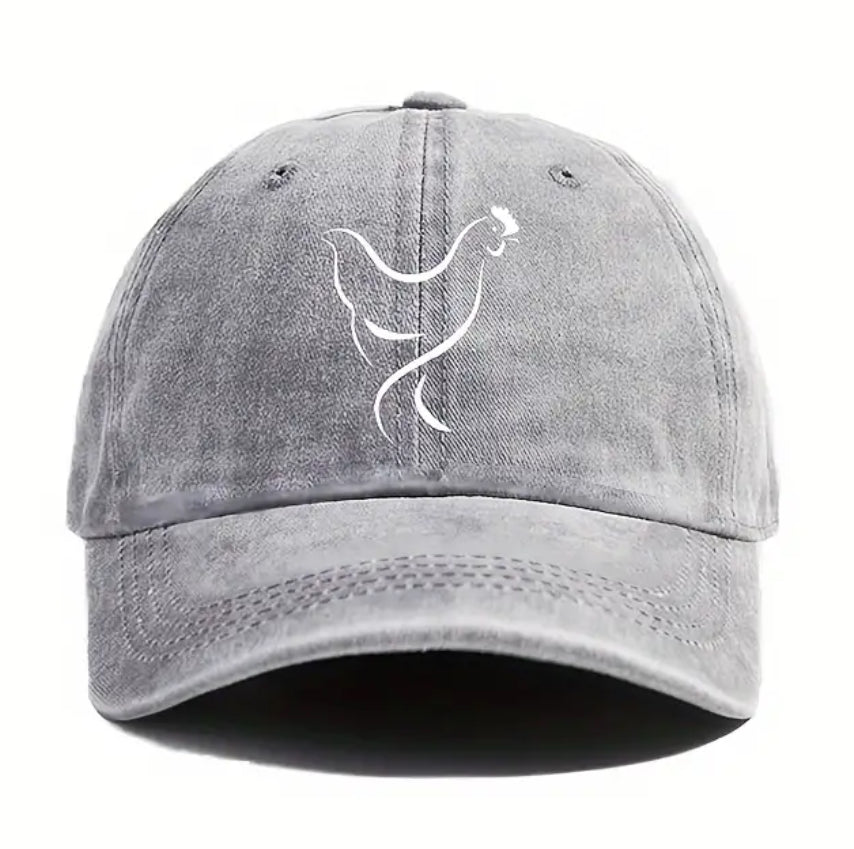 Chicken Outline Hat. Available in Gray and Rose Red